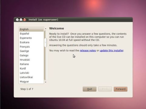 install ubuntu 10.04 from usb flash 2
